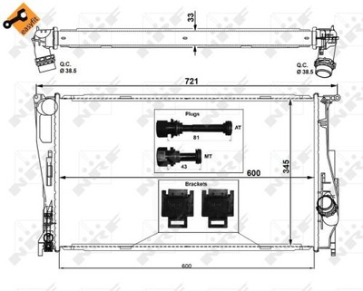 RADUADOR DE AGUA NRF 53472  