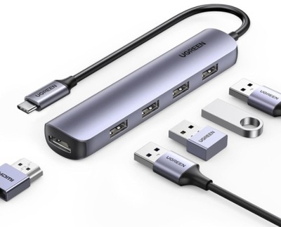 UGREEN - USB C Hub Adapter HDMI 5 w 1 - MultiPort USB 3.0 4K HDMI