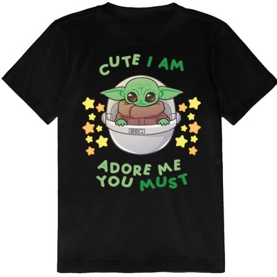 KOSZULKA DZIECIĘCA DLA DZIECKA T-SHIRT BABY YODA GROGU 140 146 JAKOŚĆ