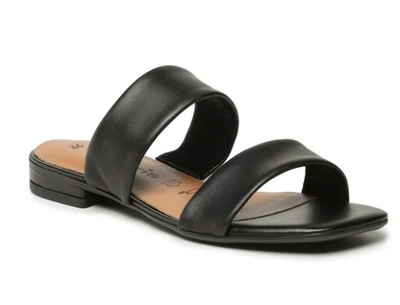 TAMARIS KLAPKI DAMSKIE CZARNE SKÓRZANE 39 1ŻEL