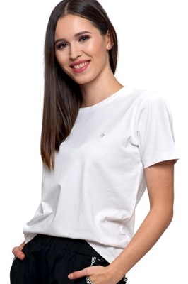T-shirt klasyczny bawełna czesana biała XXL