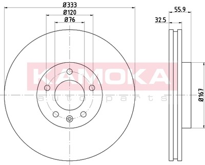 Гальмівні диски гальмівні перед kamoka 1031119 фото №1
