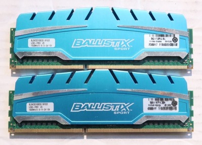 Pamięć 8GB (2x4GB) DDR3 PC3-12800 1600MHz CRUCIAL Ballistix Sport