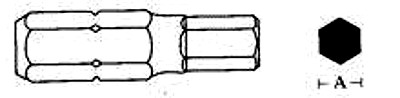 D125H050A BIT 1/4" AMPULOWY 5 X 25MM