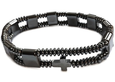 BRANSOLETKA MĘSKA RÓŻANIEC DZIESIĄTKA hematyt