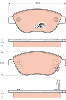 КОЛОДКИ ТОРМОЗНЫЕ - КОМПЛЕКТ COTEC GDB1701