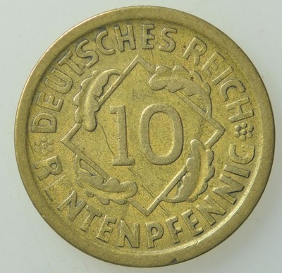Republika Weimarska - 10 rentenfenigów 1924 D