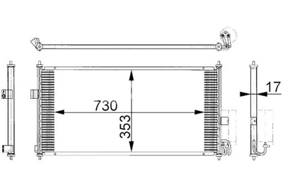 MAHLE KONDENSATORIUS KONDICIONAVIMO NISSAN ALMERA TINO 1.8 2.0 2.2D 