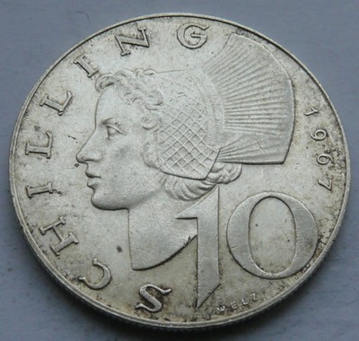 AUSTRIA - 10 SCHILLING 1967 r. - srebro Ag