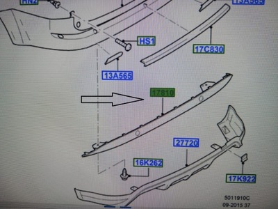 Подовжувач бампера задня focus 2007-2011 фото №1