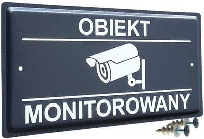 ПАНЕЛЬ OBIEKT MONITOROWANY |15X29CM | ANTRACYT | МЕТАЛЕВА | WZORY | UV