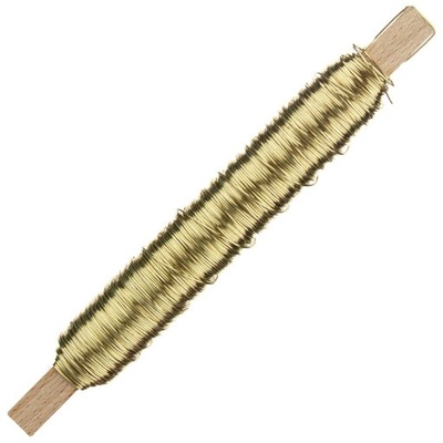 Drut florystyczny drucik ozdobny złoty 0,5mm 100g