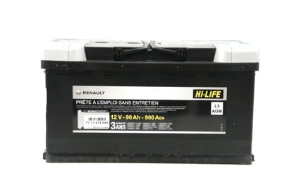 Аккумулятор 12v 90ah 900a agm vrla oryg master iii movano оригинал renault фото №1
