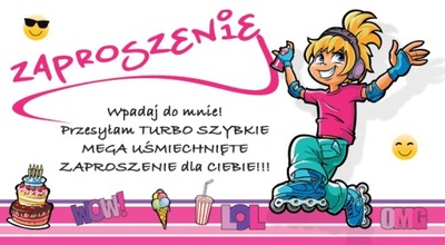 Zaproszenie na imprezę od koleżanki zabawne ZSY13