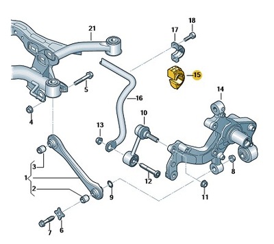 VOLKSWAGEN ПОДУШКА СТАБИЛИЗАТОРА ЗАД OE 1K0511327BA