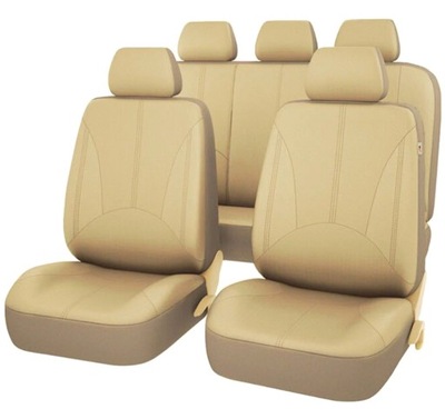 FORRO DE CUERO ASIENTOS DE AUTOMÓVIL COLOR BEIGE AG338F  