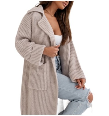 COCOMORE Sweter Płaszcz Kardigan Pudrowy Róż