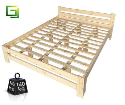Łóżko 180x200 drewniane sosnowe WZMOCNIONY STELAŻ