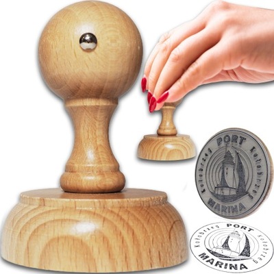 STEMPEL RĘCZNY PIECZĄTKA Z LOGIEM R60mm DECOUPAGE PROJEKT+GUMKA