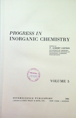 Progress in inorganic chemistry