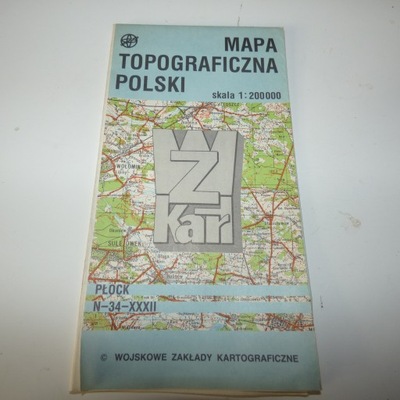 Mapa topograficzna Polski Płock