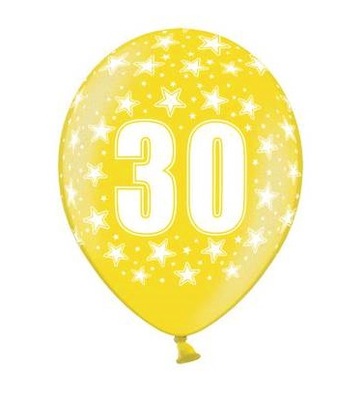 Balony 30cm, 30th Birthday Metallic Mix.