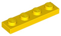 LEGO Płytka 3710 Żółty Yellow 1x4 10 szt