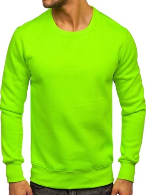 BLUZA MĘSKA BEZ KAPTURA ZIELONY-NEON 2001 DENLEY_2XL