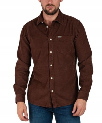 Wrangler sztruksowa koszula regular fit L Brązowy