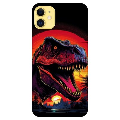 Etui do iPhone 11 Wzory Dinozaury Tyranozaur Rex Brontozaur