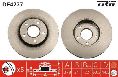 ДИСК ТОРМОЗНОЙ FORD ПЕРЕД TRANSIT 02 DF4277