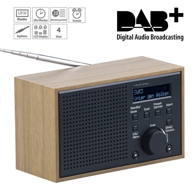 RADIO W STYLU RETRO Denver DAB-46 DAB+ FM BUDZIK !