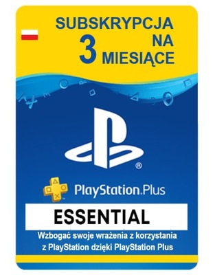 Sony PlayStation Plus ESSENTIAL 3 miesiące PS5 PS4 PS3 PSN