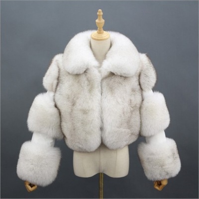 Damski luksusowy puszysty płaszcz ze sztucznego futra z lisa zimowa ciepła, gruba odzież wierzchnia