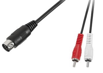 Kabel wtyk DIN 5p - 2x wtyk RCA cinch 1,2m (0413)
