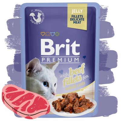 Karma Mokra Dla Kota Brit Premium Cat Pouch Jelly Beef 85g (Wołowina)