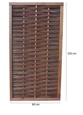 Panel wiklinowy SALERNO , płot z wikliny w ramie, rozmiar 80 x 150 cm