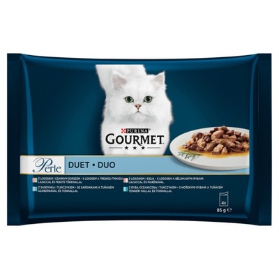 Purina Gourmet Perle duet rybny dla kotów 4x85g