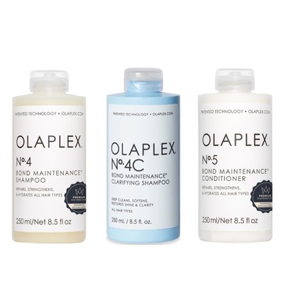 Olaplex No.4 szampon 250 ml + No.4C szampon 250 ml + No.5 odzywka 250 ml