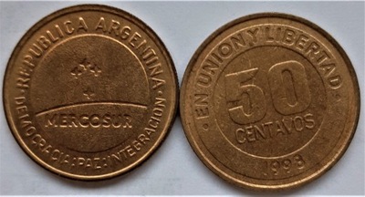 ARGENTYNA 50 centavos 1998 MERCOSUR