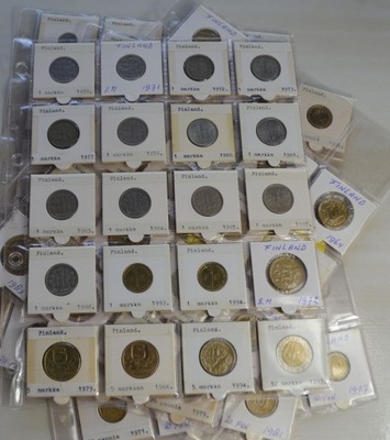 Finlandia - miks - zestaw 70 monet - każda moneta inna