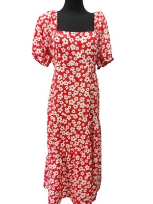 New look sukienka długa czerwona kwiaty 40 NOWA