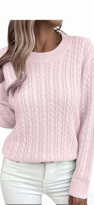 VG LUKSUS BLUZKA SWETER WŁOSKI MADE IN ITALY RÓŻOWY XL