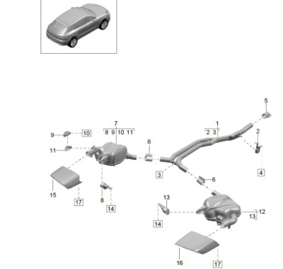 Наконечник вихлоп ліва porsche macan 2.0 r4 95b253681cs фото №1