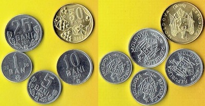 MOŁDAWIA Zestaw 5 monet UNC