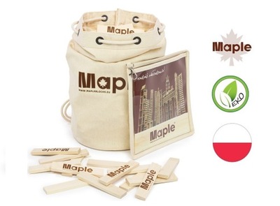 KLOCKI MAPLE DREWNIANE 200 szt. worek żeglarski