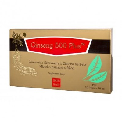 GINSENG 500 PLUS 10 fiolek x 10ml Żeńszeń