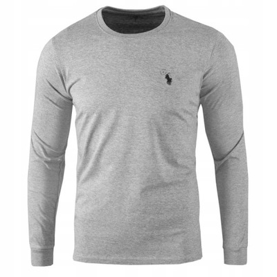 RALPH LAUREN KOSZULKA Z DŁUGIM RĘKAWEM LONGSLEEVE SZARA r. M/L