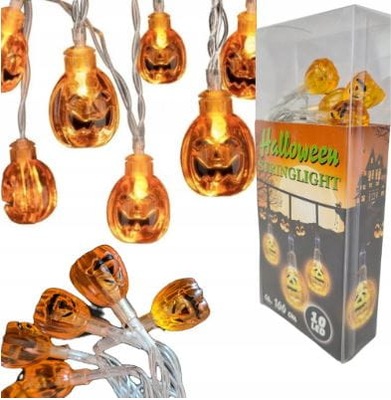 Lampki LED Girlanda Dynie Halloween 10 lampek 1m