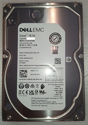 Dysk HDD 2TB 3,5'' Seagate EXOS 7E10 ST2000NM012B DELL 0Y4CD 00Y4CD